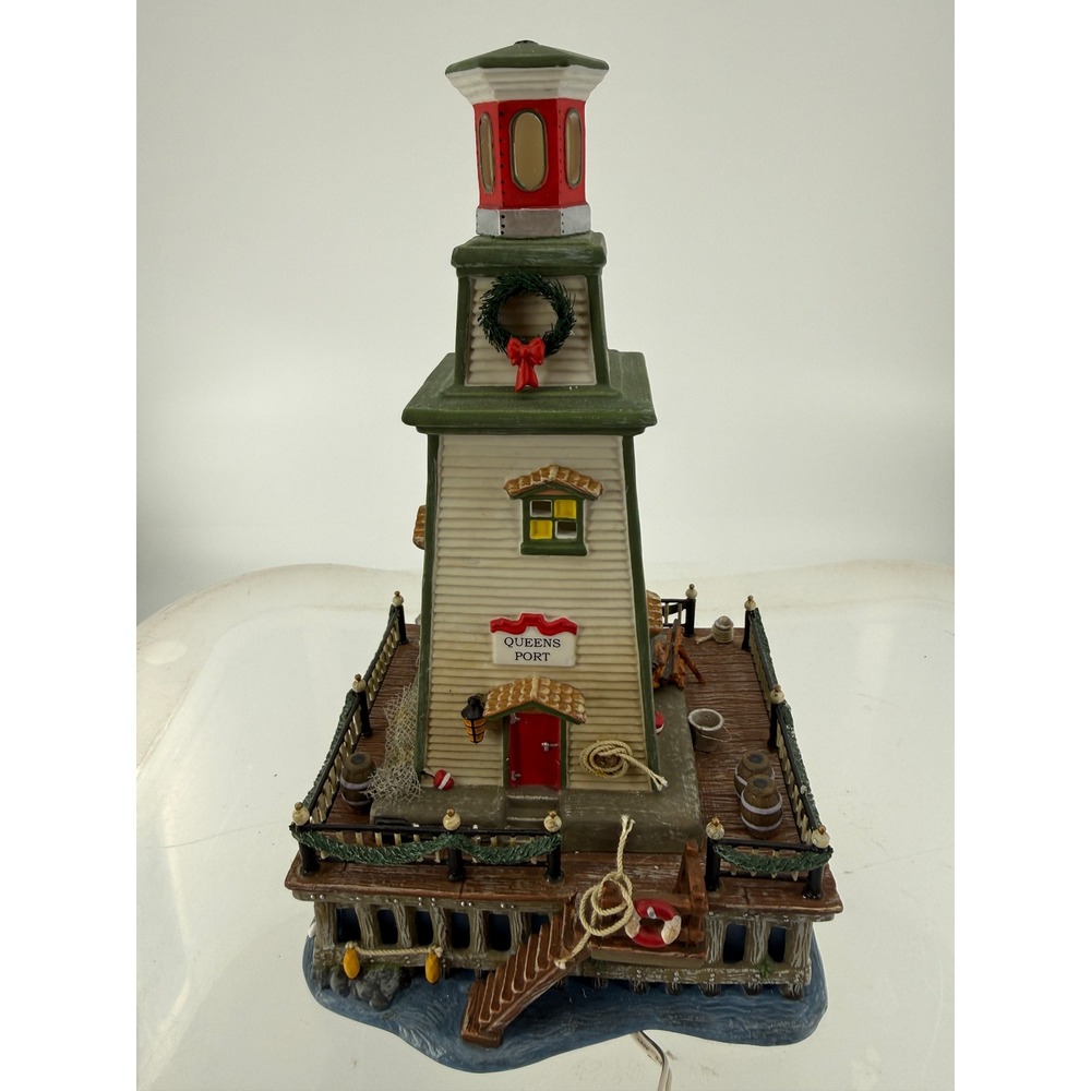 Dept 56 Dickens Village Lighthouse Queens Port READ Light Cord Issue Box